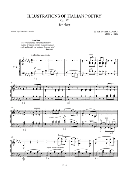 Illustrations of Italian Poetry Op. 97 for Harp