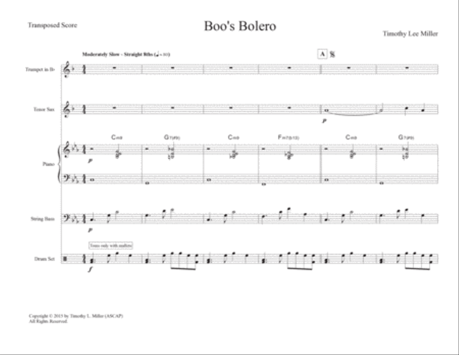 Boo's Bolero Boo's Bolero Jazz Ensemble scores gallery preview page 3