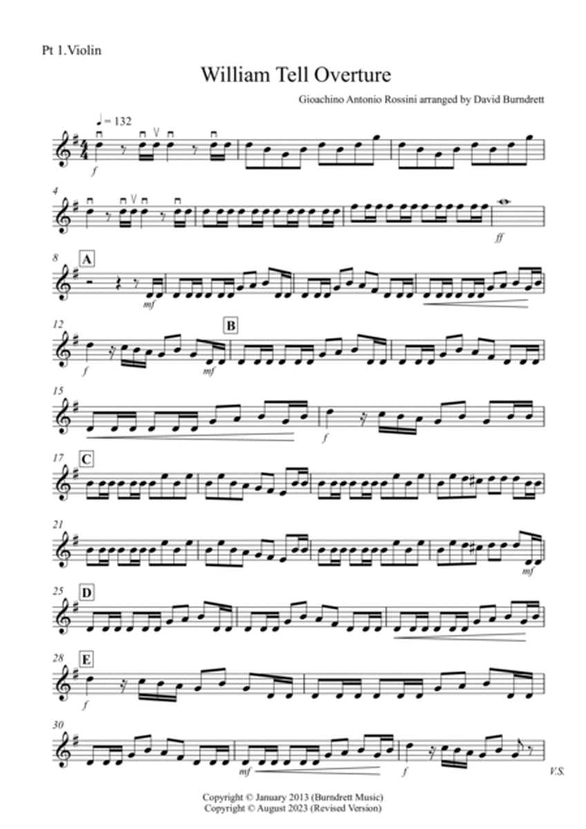 William Tell Overture for Violin or Viola, Cello and Double Bass Trio image number null