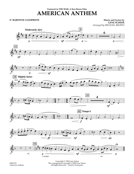 American Anthem (from The War) - Eb Baritone Saxophone