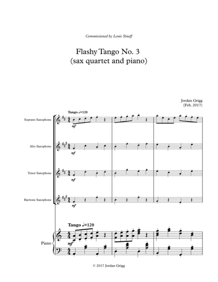 Flashy Tango No. 3 (sax quartet and piano) image number null