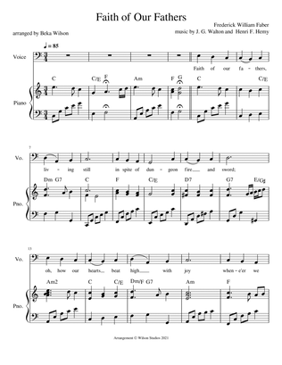Faith of Our Fathers--vocal solo (bass clef)