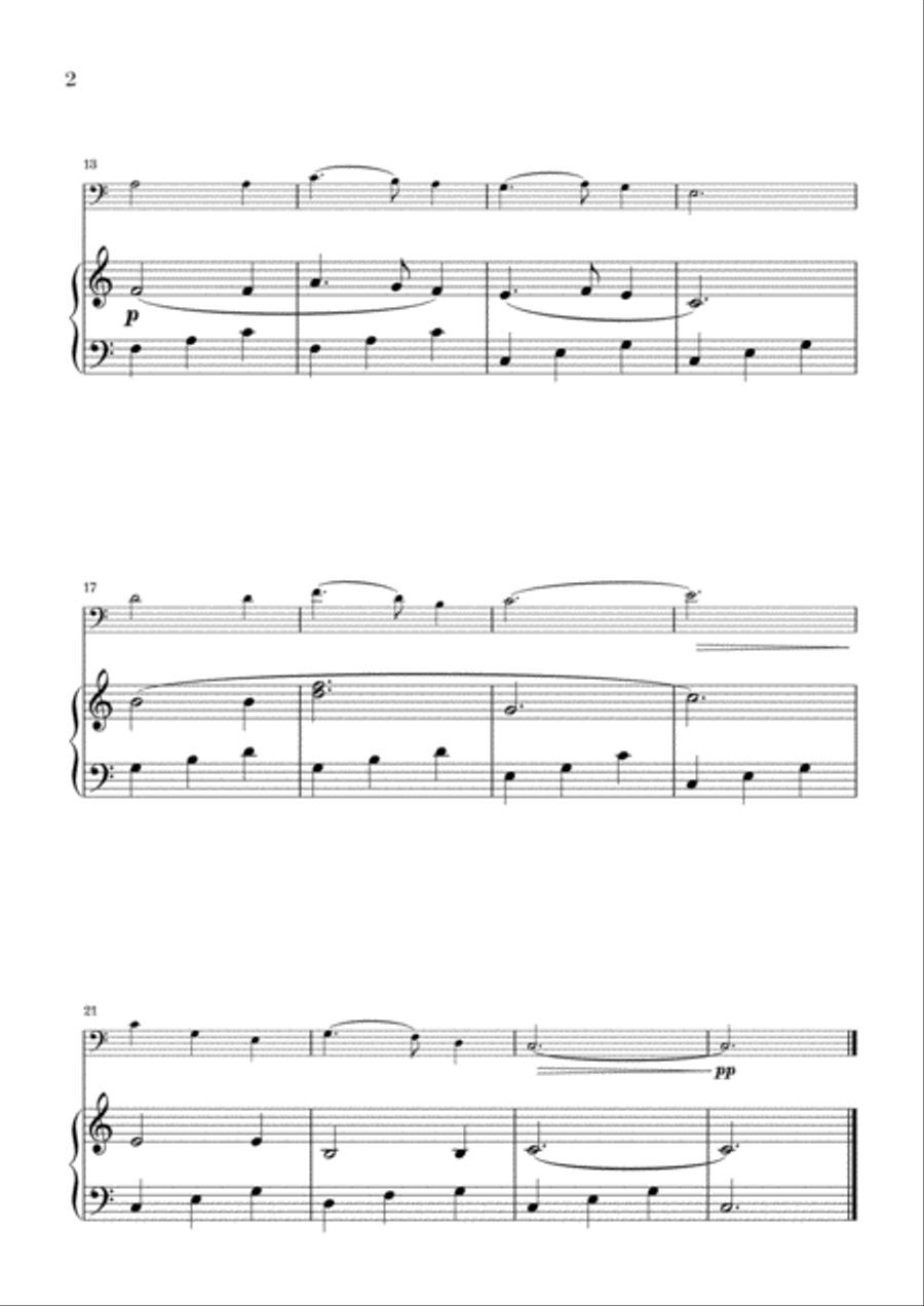Silent Night (for Cello and Piano) Piano scores gallery preview page 2