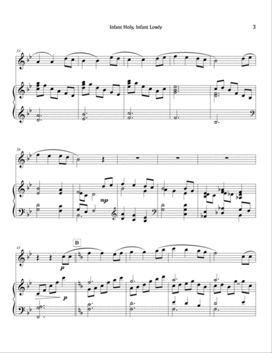 Infant Holy, Infant Lowly Woodwind Duet scores gallery preview page 3