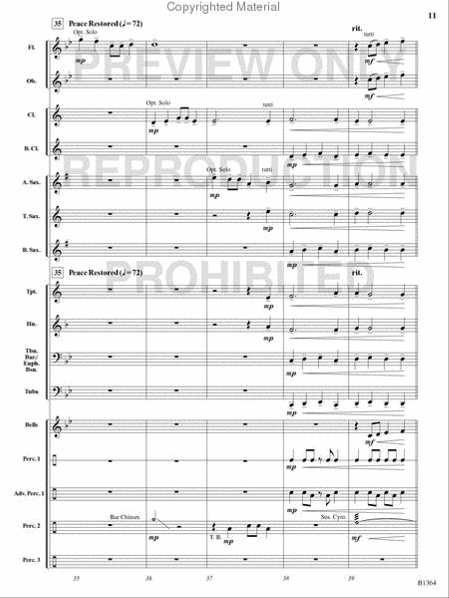 Battle of the Samurai Concert Band scores gallery preview page 10