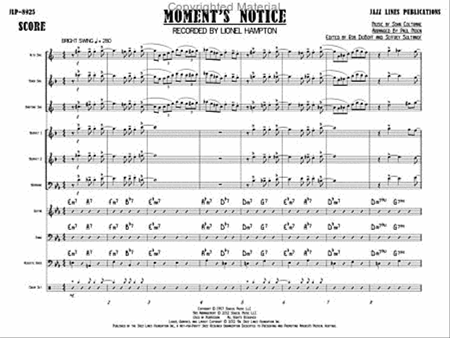 Moment's Notice Big Band scores gallery preview page 4