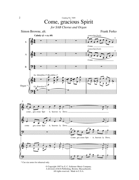 Come, Gracious Spirit (Downloadable)