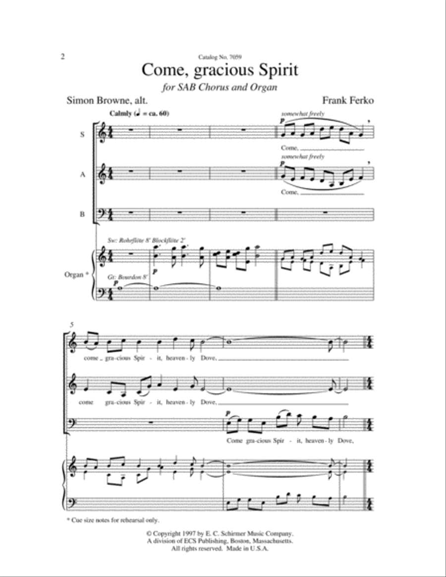 Come, Gracious Spirit Come, Gracious Spirit 3-Part scores gallery preview page 3