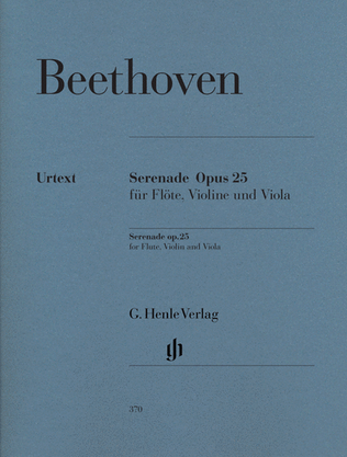 Book cover for Serenade in D Major Op. 25 for Flute, Violin and Viola – Revised Edition
