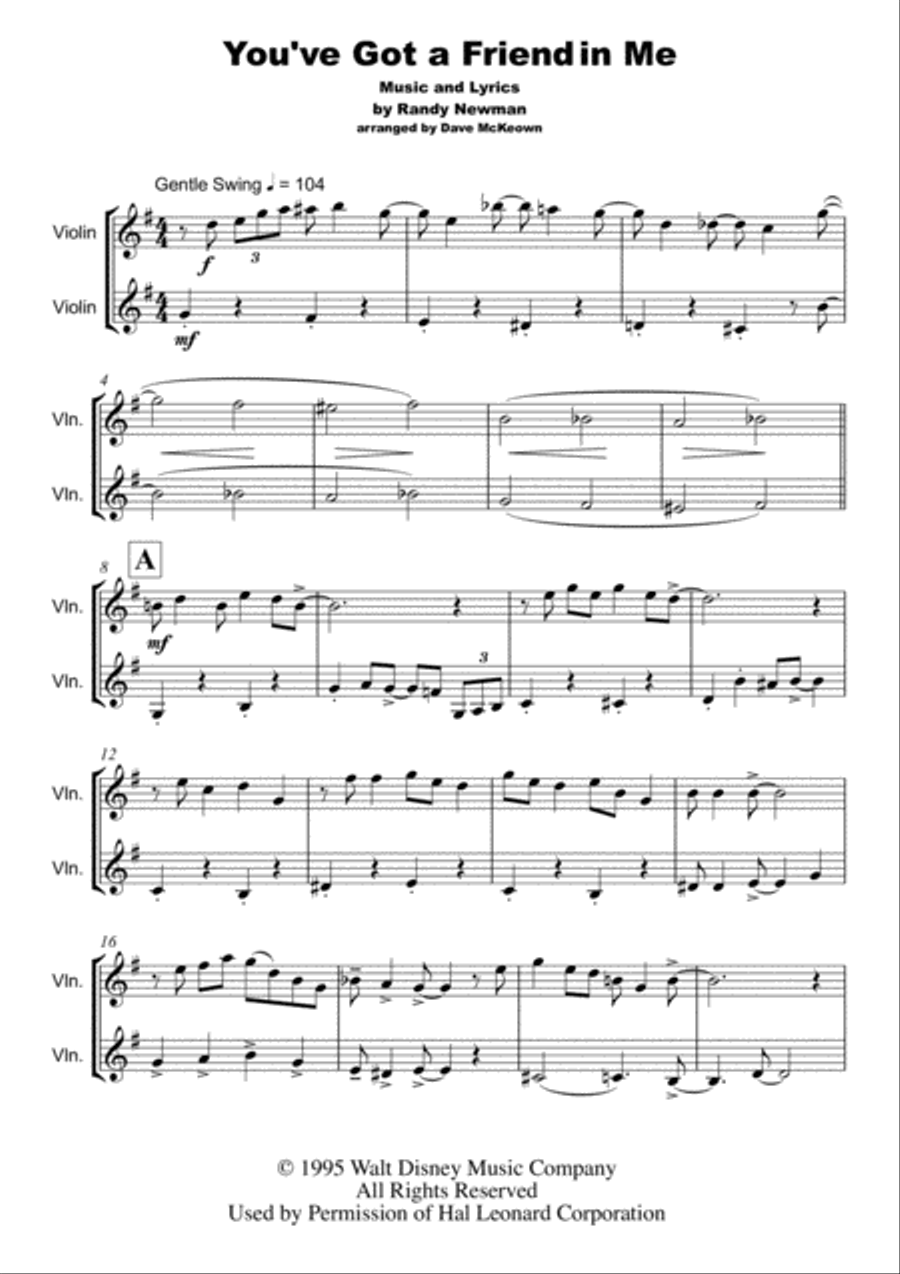 You've Got A Friend In Me String Duet scores gallery preview page 2