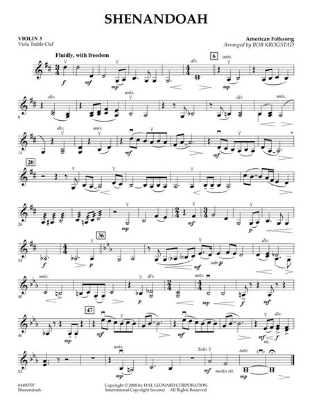 Shenandoah - Violin 3 (Viola Treble Clef)