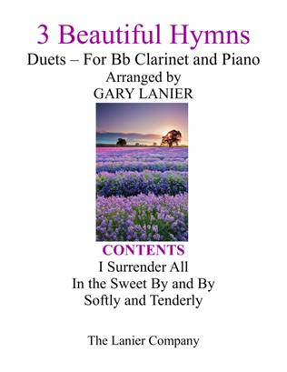 Book cover for Gary Lanier: 3 BEAUTIFUL HYMNS (Duets for Bb Clarinet & Piano)