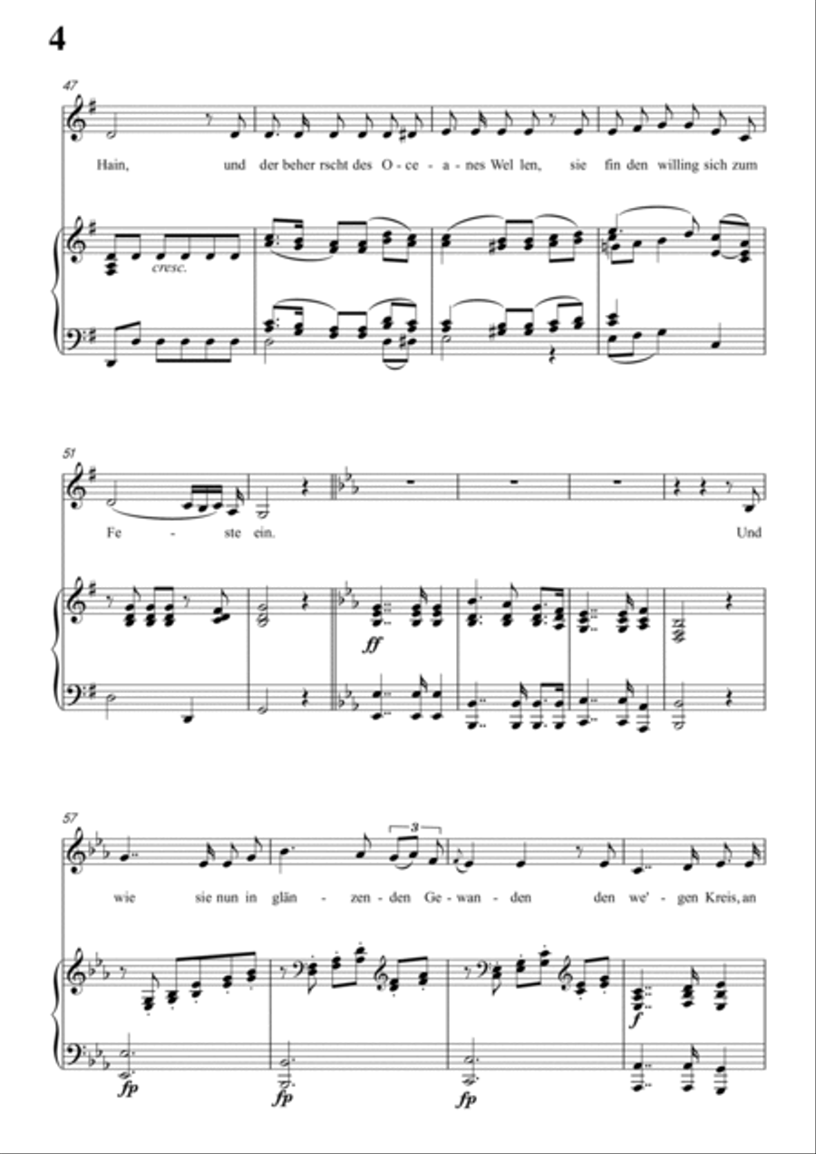 Schubert-Uraniens Flucht(Urania's Flight),D.554 in C for Vocal and Piano Voice scores gallery preview page 5