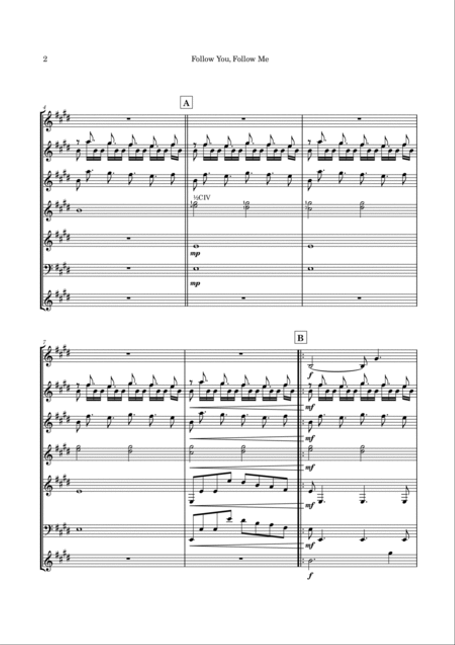 Follow You, Follow Me Guitar Ensemble scores gallery preview page 5