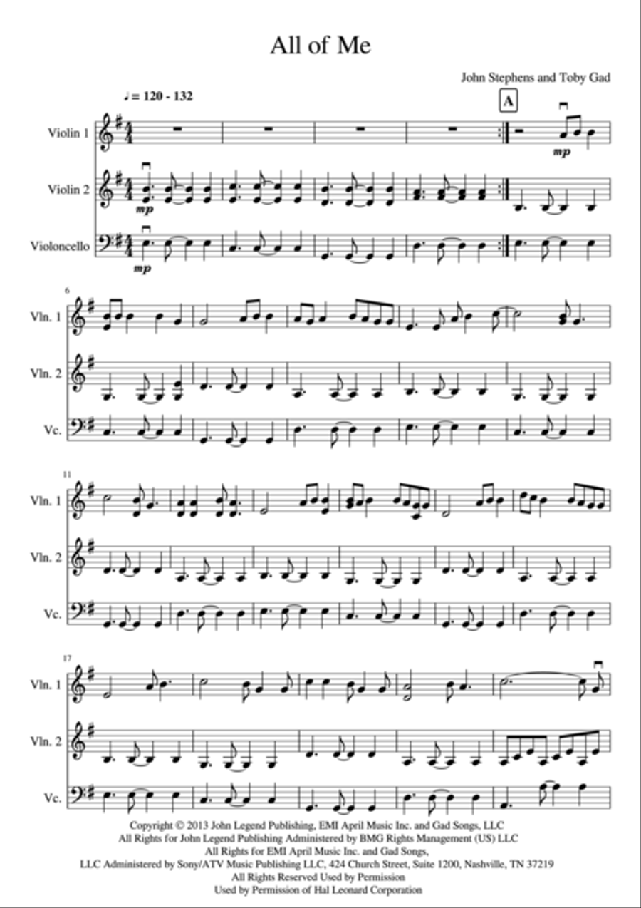 All Of Me All Of Me String Trio scores gallery preview page 2