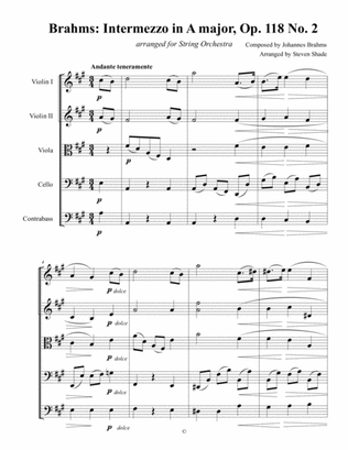 Brahms Intermezzo in A major, Op. 118 No. 2