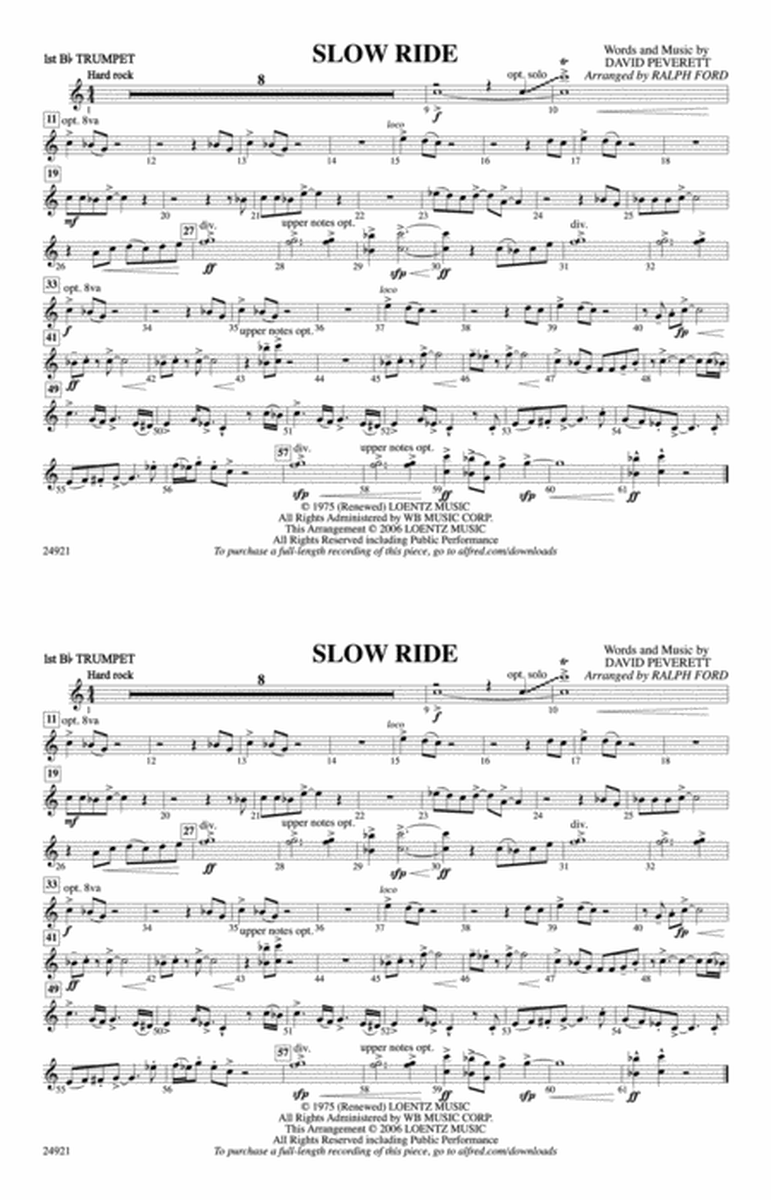 Slow Ride: 1st B-flat Trumpet