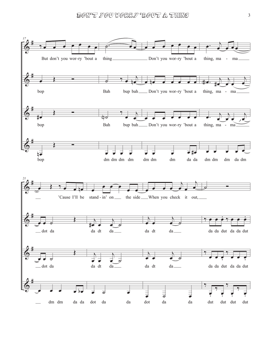 Don't You Worry 'bout A Thing SSAA scores gallery preview page 3