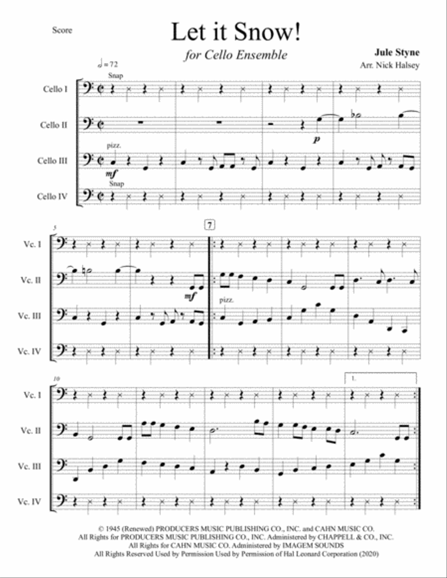 Let It Snow! Let It Snow! Let It Snow! Small Ensemble scores gallery preview page 1