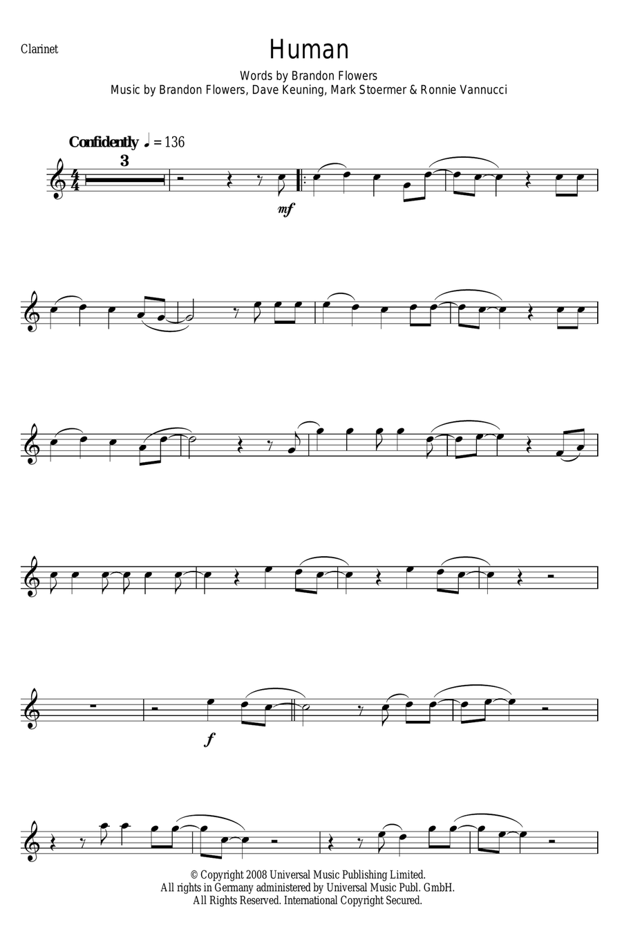 Human Human Clarinet Solo scores gallery preview page 1