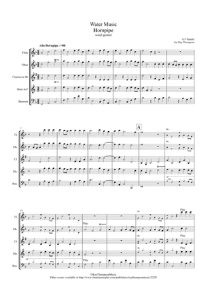 Handel: 11.Alla Hornpipe from Suite No.1 in F "The Water Music" (Wassermusik) - wind quintet