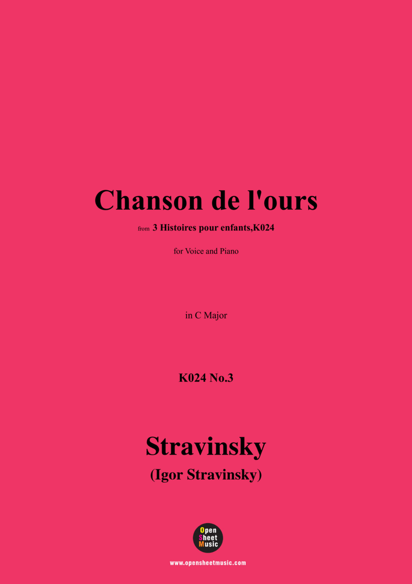 Stravinsky-Chanson de l'ours(1920),K024 No.3,in C Major
