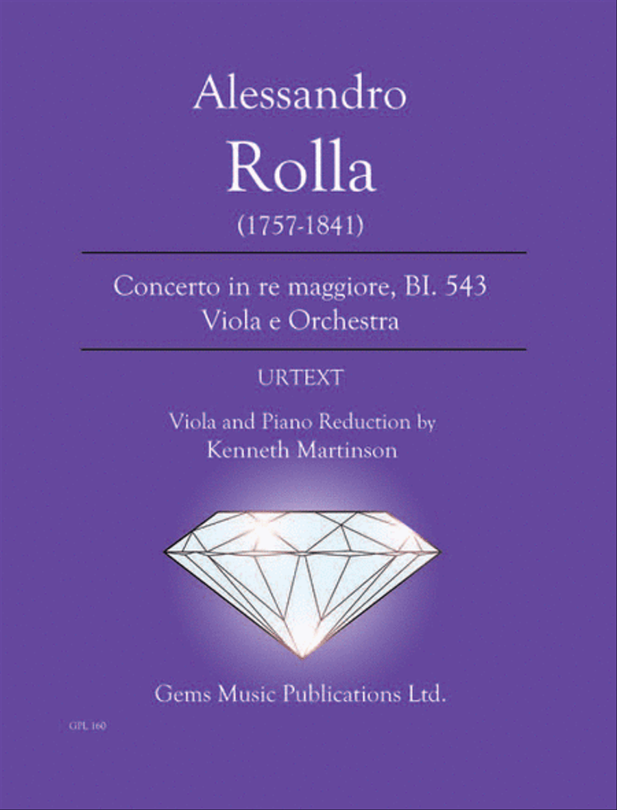 Concerto in re maggiore, BI. 543 Viola e Orchestra Viola scores gallery preview page 1