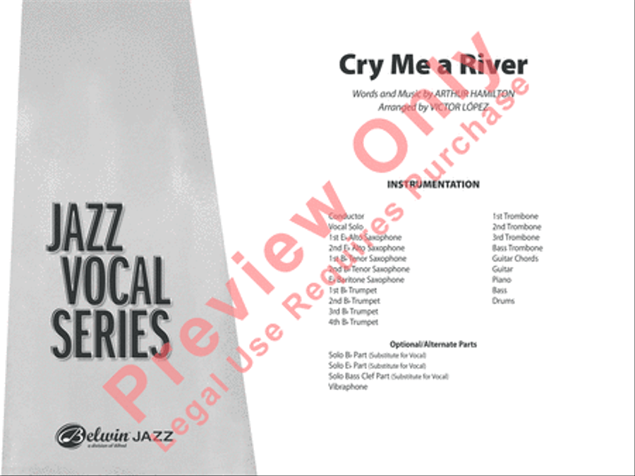 Cry Me a River Jazz Ensemble scores gallery preview page 2