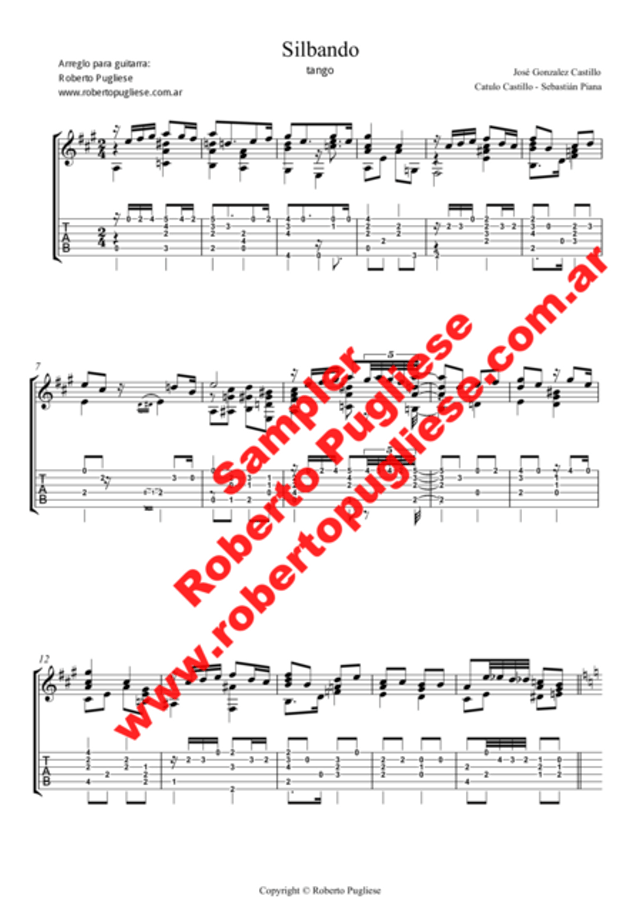 Silbando - Tango (Castillo - Piana) Classical Guitar scores gallery preview page 4