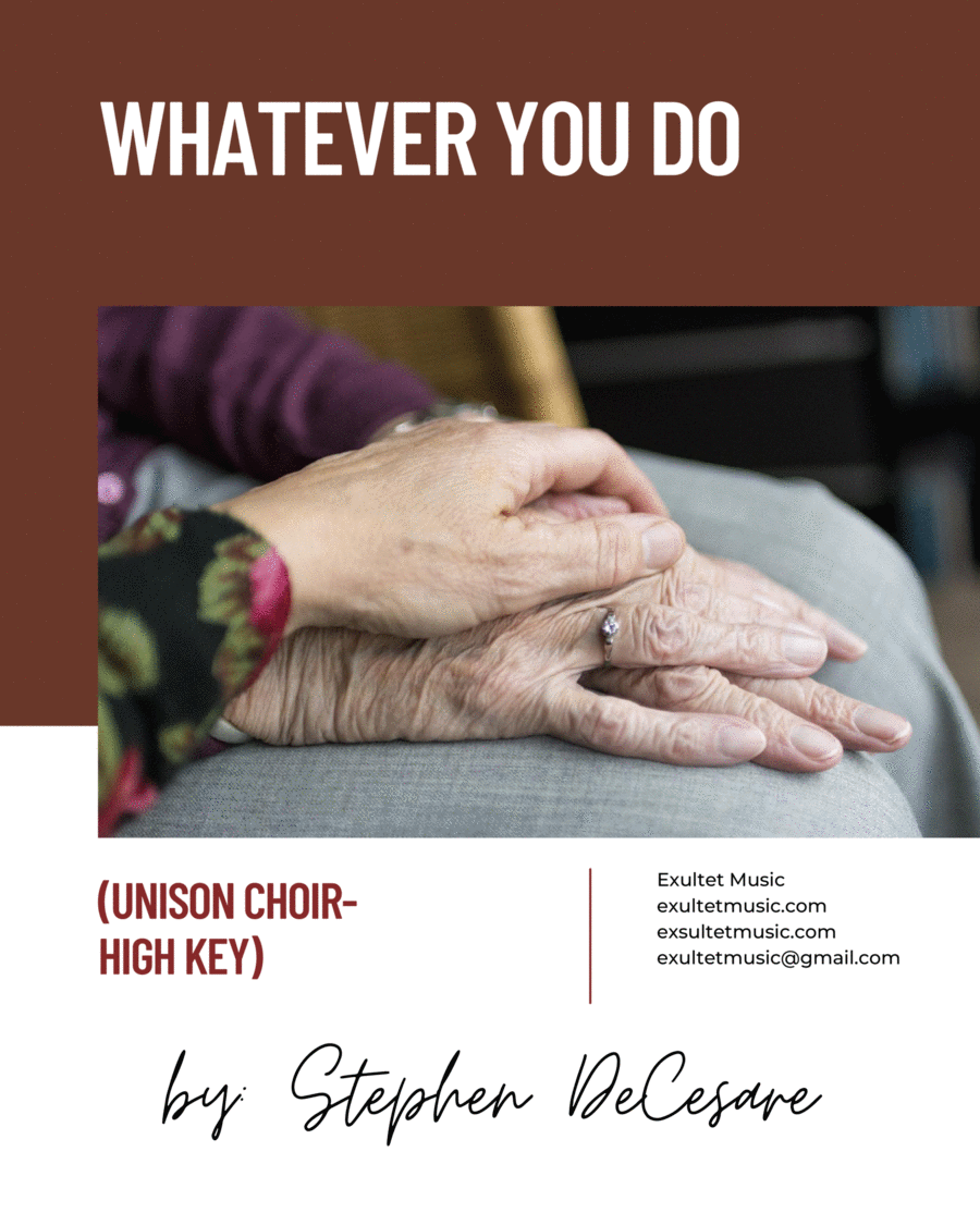 Whatever You Do (Unison Choir - High Key) image number null