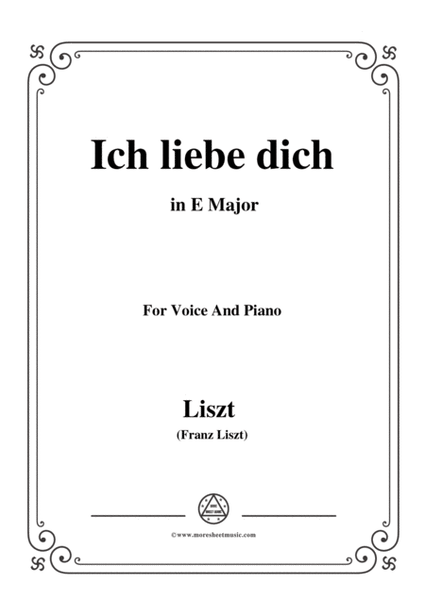 Liszt-Ich liebe dich in E Major,for Voice and Piano image number null