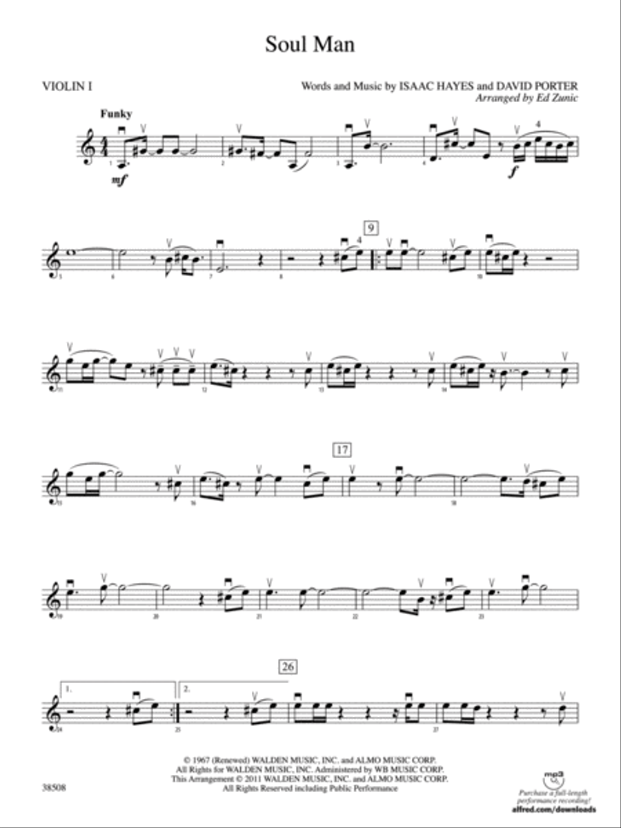 Soul Man: 1st Violin Soul Man: 1st Violin String Orchestra scores gallery preview page 1