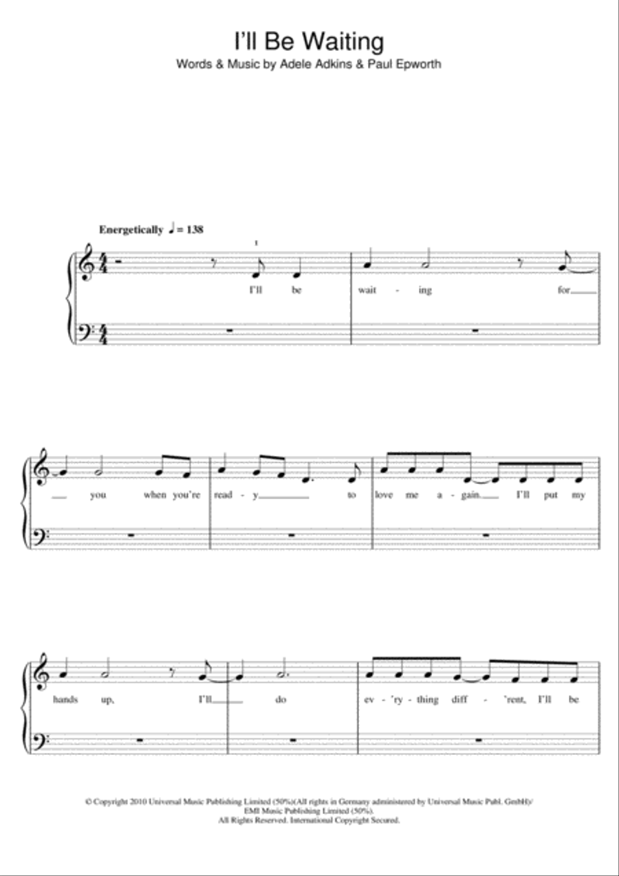 I'll Be Waiting I'll Be Waiting Piano scores gallery preview page 1