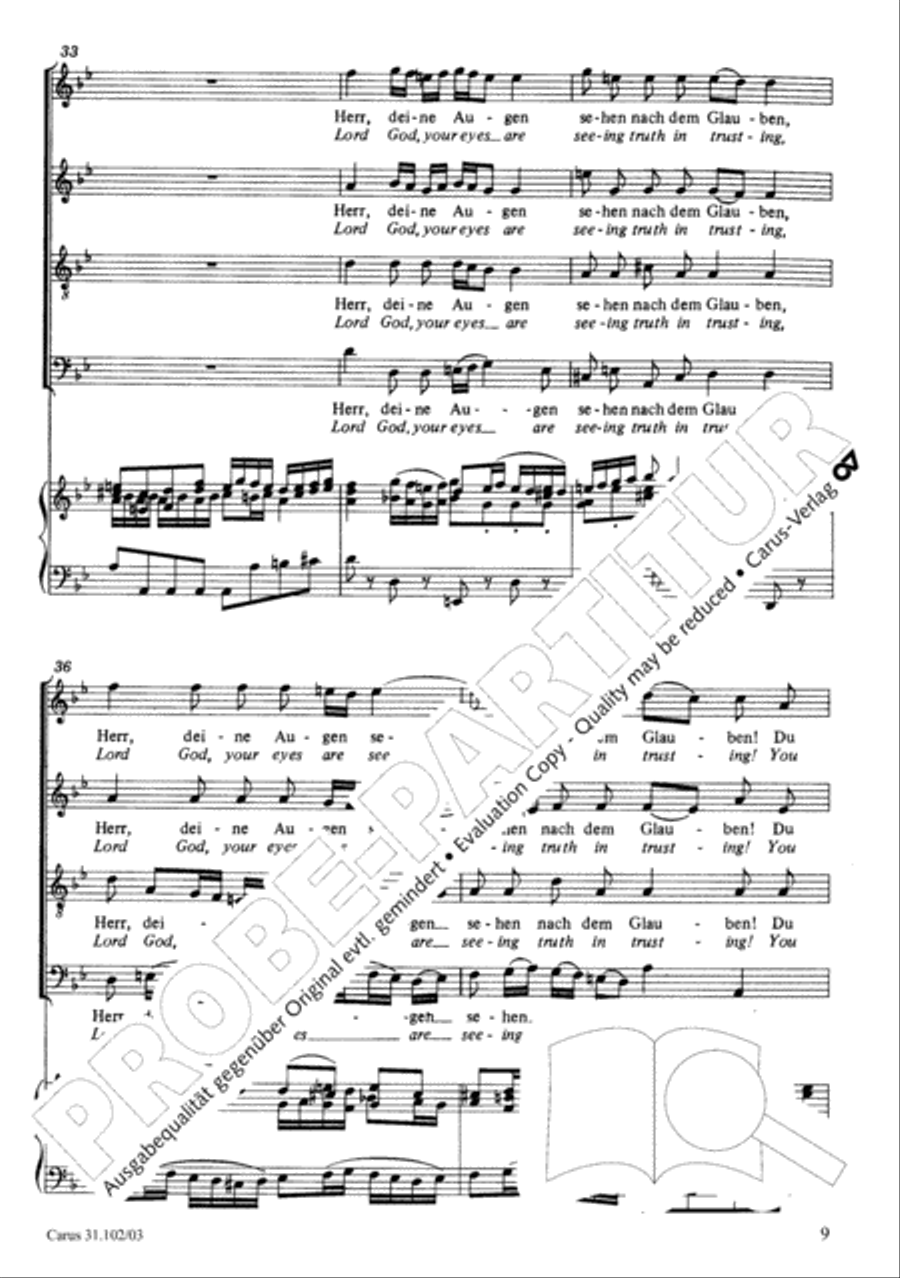 Lord God, your eyes are seeing truth in trusting (Herr, deine Augen sehen nach dem Glauben) ATB scores gallery preview page 10