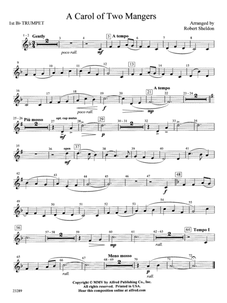 A Carol of Two Mangers: 1st B-flat Trumpet