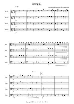 Hornpipe from Handel's Water Music for Viola Quartet