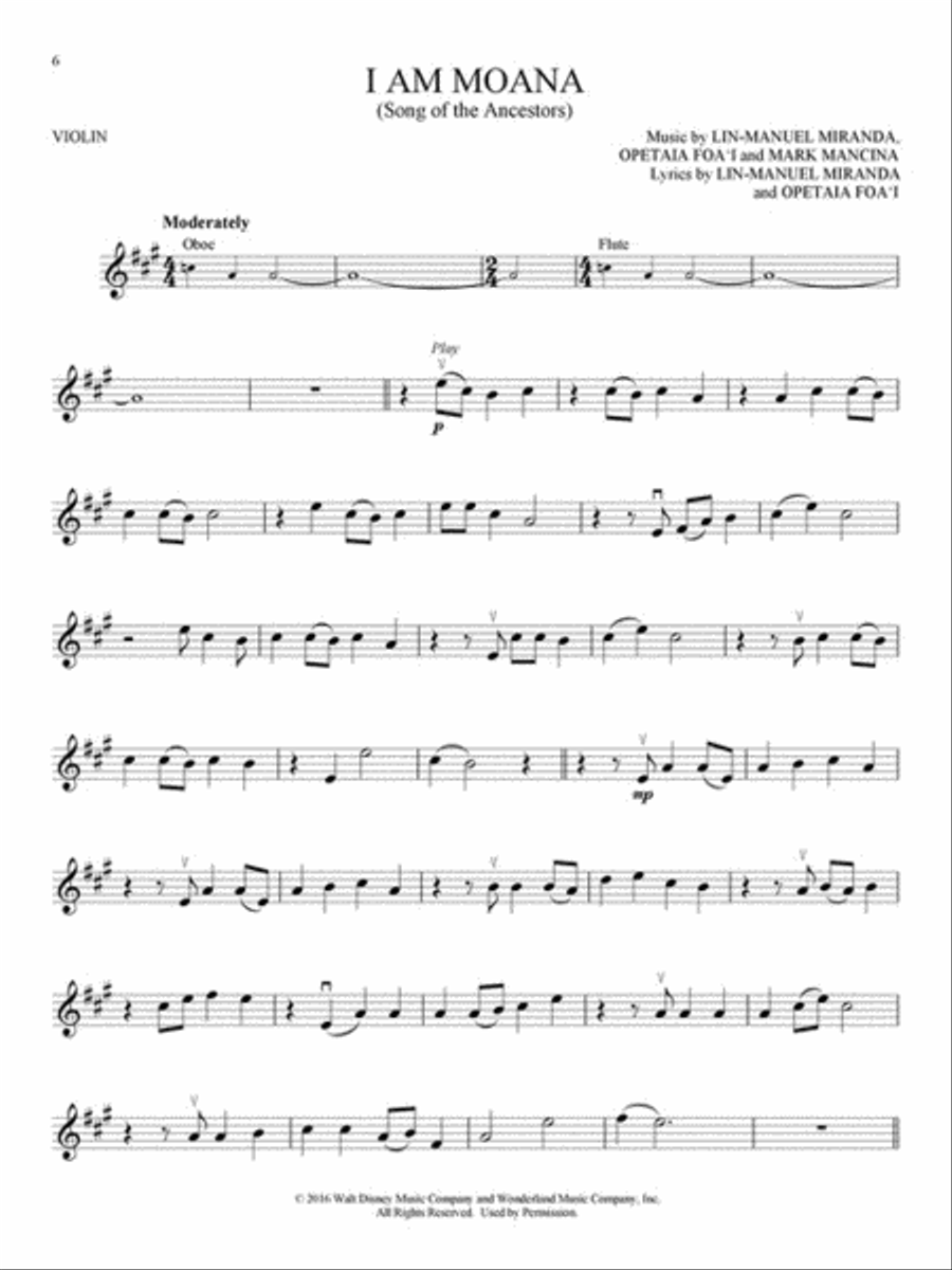 Moana Violin Solo scores gallery preview page 4