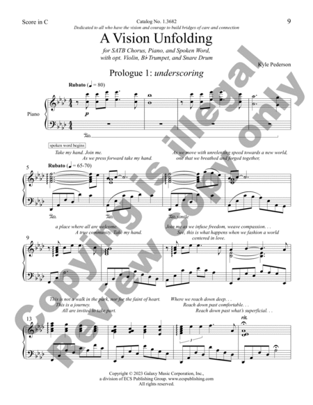 A Vision Unfolding: A Five-Movement Work (Choral Score) image number null