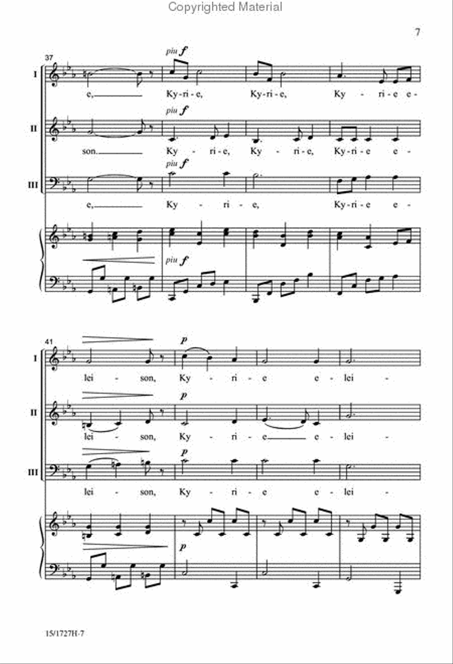 Kyrie Eleison 3-Part scores gallery preview page 7