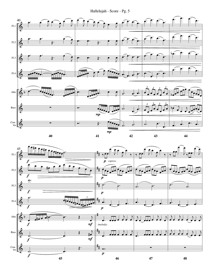Hallelujah Woodwind Ensemble scores gallery preview page 5