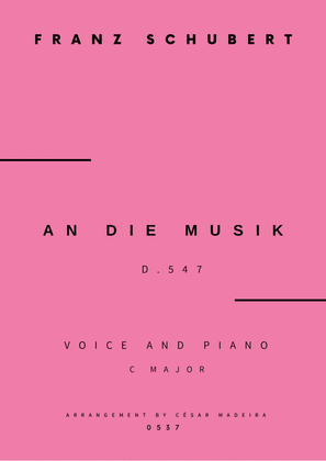 An Die Musik - Voice and Piano - C Major (Full Score and Parts)