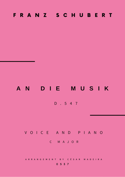An Die Musik - Voice and Piano - C Major (Full Score and Parts) image number null