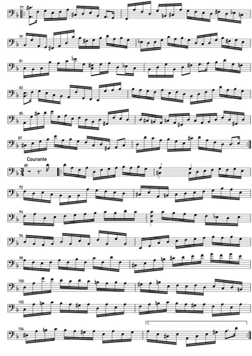 Bach - Cello Suite N.2 (Complete): Arranged for Electric Bass (NO TAB) image number null