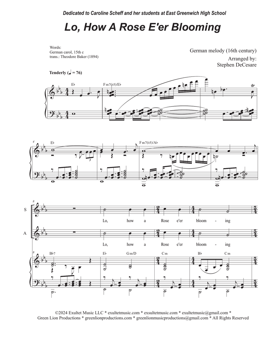 Book cover for Lo, How A Rose E'er Blooming (SATB)