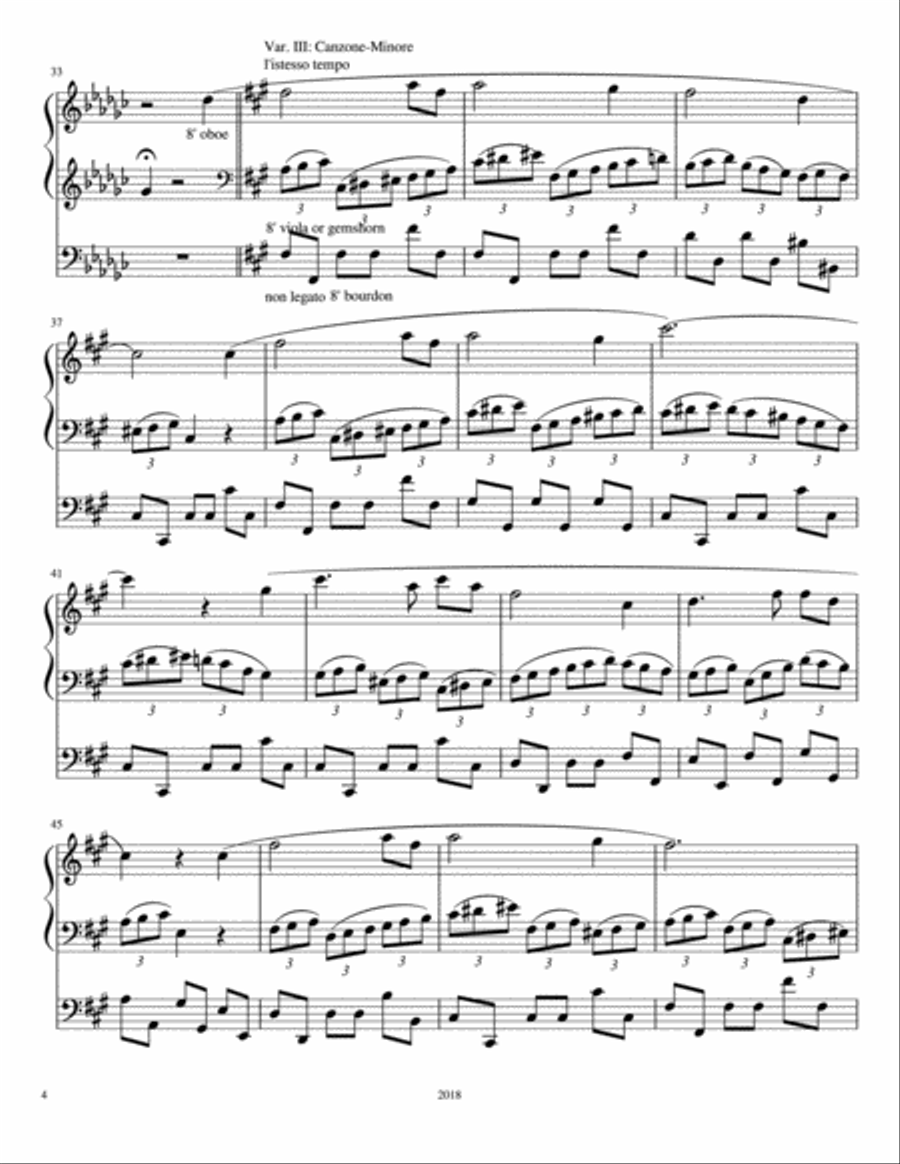 Six Settings for Organ on Amazing Grace Organ Solo scores gallery preview page 4