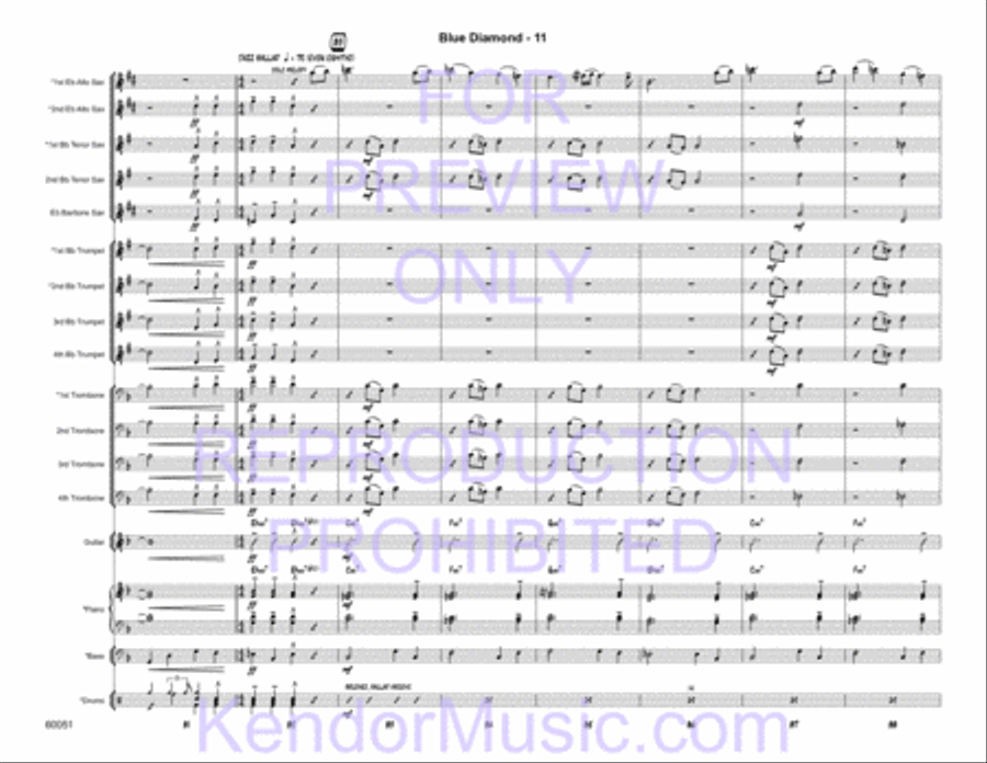 Blue Diamond (Full Score) Jazz Ensemble scores gallery preview page 13