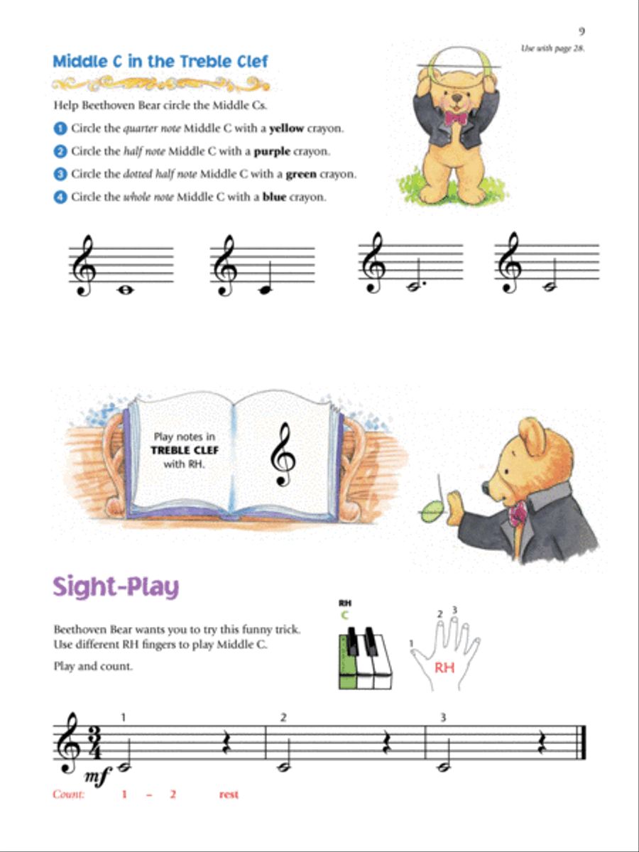 Music for Little Mozarts Notespeller & Sight-Play Book, Book 2 Piano Method scores gallery preview page 4