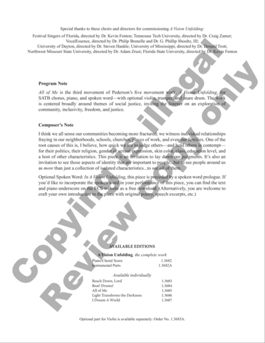 All of Me (Choral Score) All of Me (Choral Score) 4-Part scores gallery preview page 2
