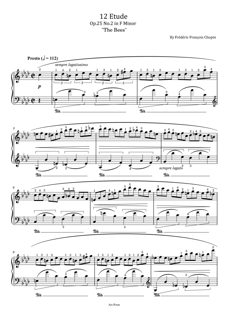 Chopin - 12 Etude - Op.25 No.2 in F Minor 