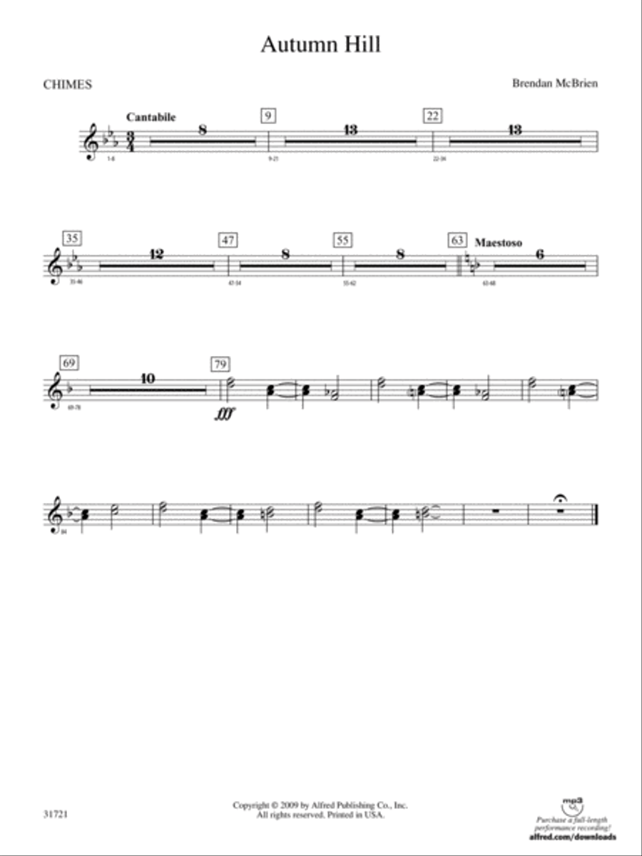 Autumn Hill: Chimes Autumn Hill: Chimes Concert Band scores gallery preview page 1